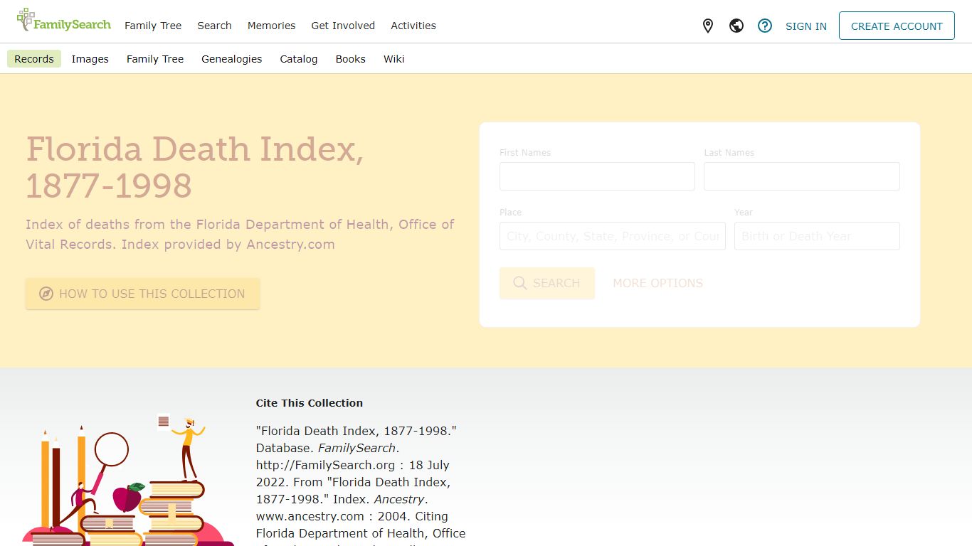 Florida Death Index, 1877-1998 • FamilySearch
